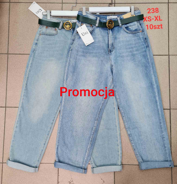 Spodnie damskie jeans Roz XS-XL, 1 Kolor Paczka 10 szt